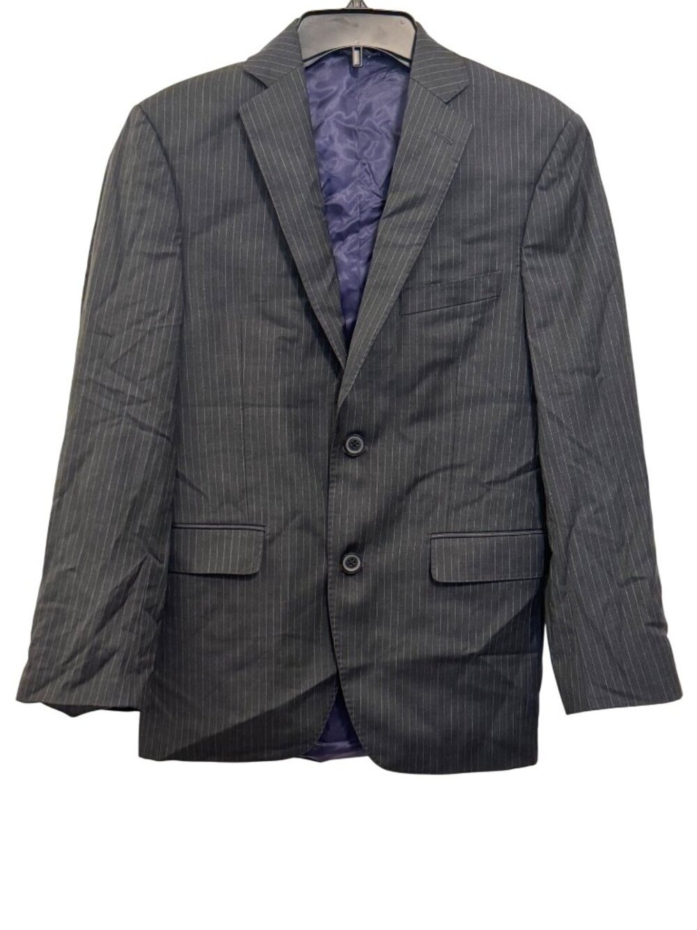 Saks Fifth Avenue Mens Gray Pinstripe Trim Fit Wool Blazer 36S